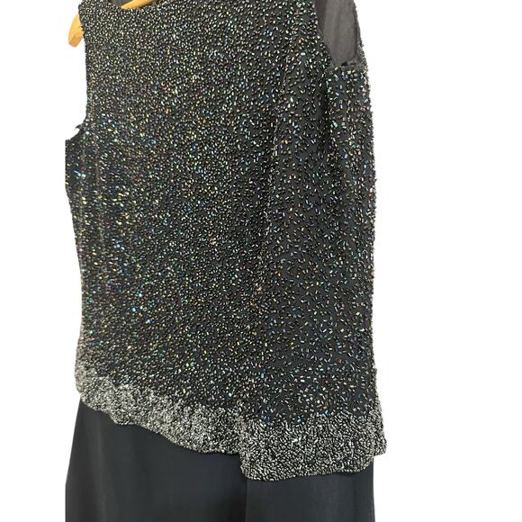 Jkara women's‎ vintage y2k beaded navy formal evening gown size 8 - Picture 3 of 6